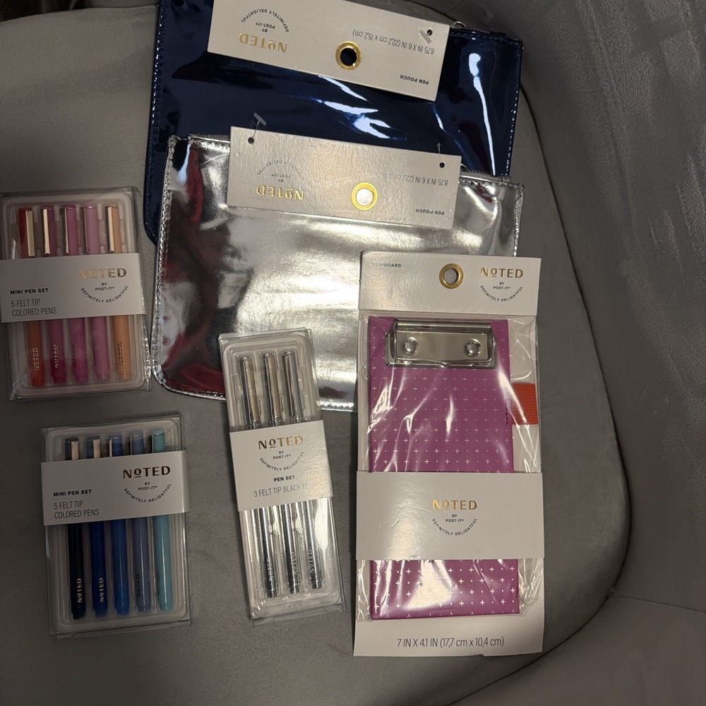 Noted by Post-it Stationary Bundle Pen Pouches Clipboard Felt Tip Pens Set